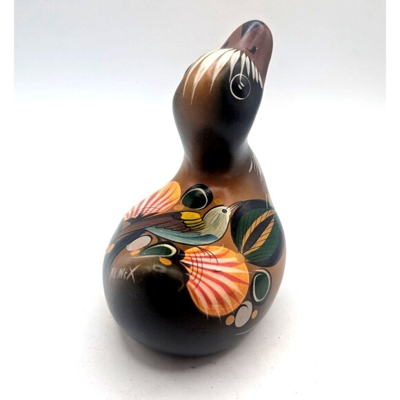 Vtg Tonala Ceramic Duck Hand Painted Mexican Folk Art Pottery Signed MA MEX - Picture 8 of 11